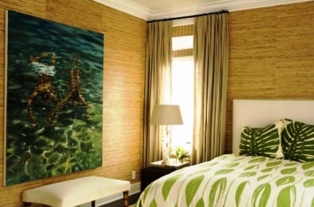 Натуральные обои в интерьере фото обои из бамбука Натуральные обои в интерьере фото обои из бамбука